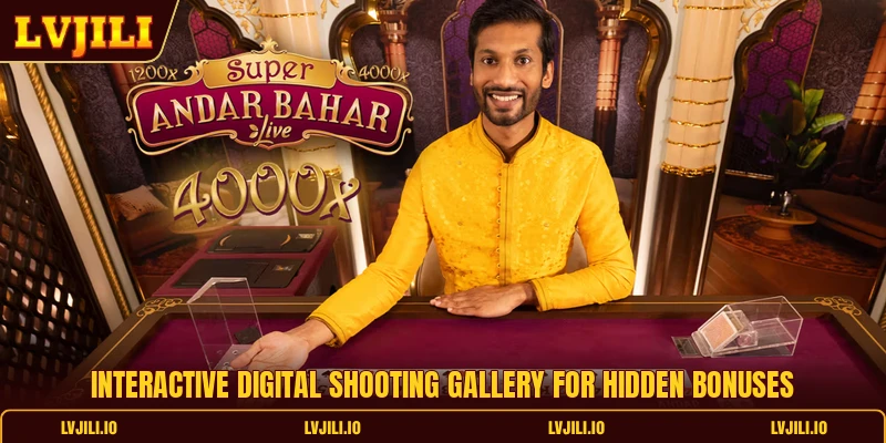 Interactive digital shooting gallery for hidden bonuses