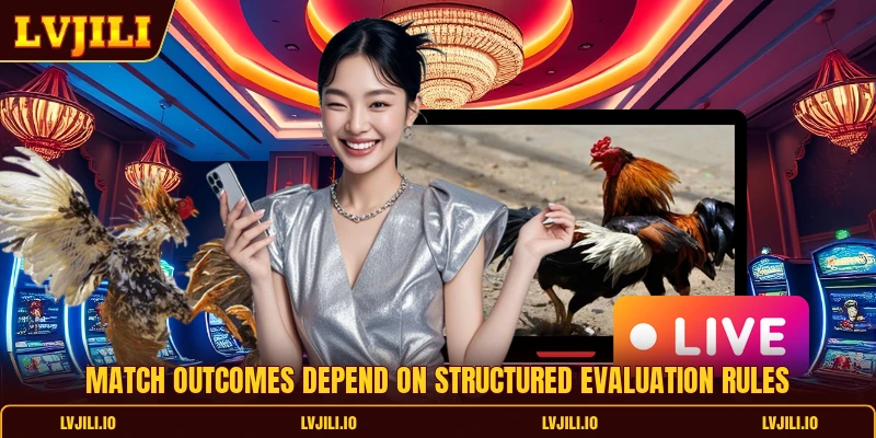 Match outcomes depend on structured evaluation rules