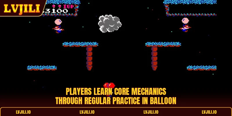 Players learn core mechanics through regular practice in balloon